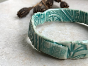 Quirky Turquoise Ceramic Bangle Bracelet
