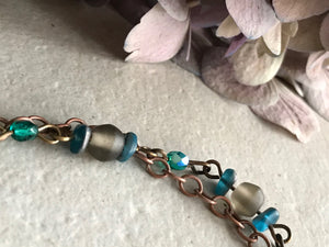 Turquoise Crackle Handmade Artisan Beaded Bracelet