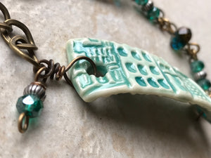 Turquoise Crackle Handmade Artisan Beaded Bracelet