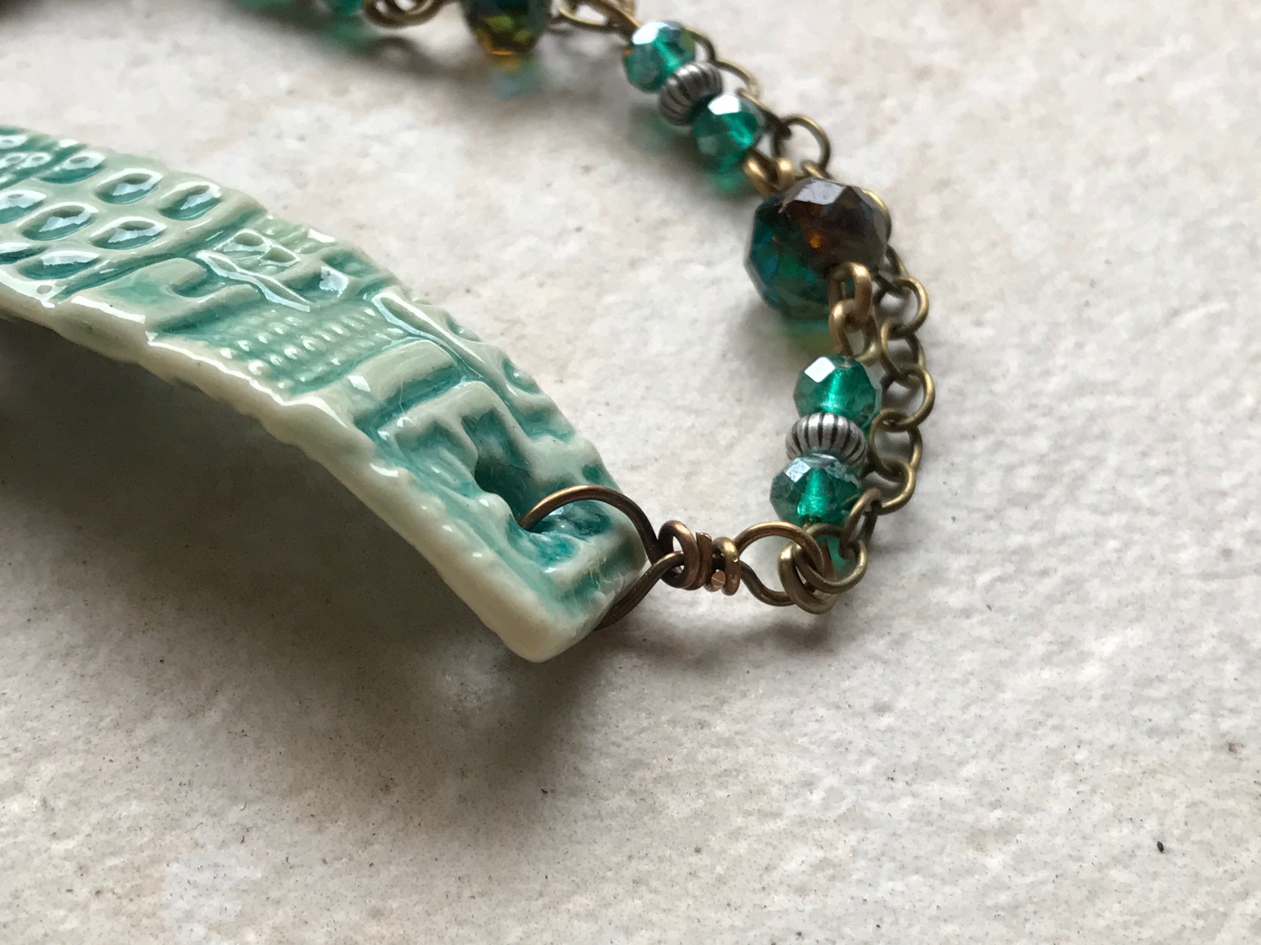 Turquoise Crackle Handmade Artisan Beaded Bracelet