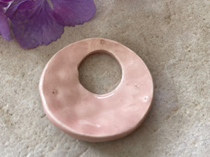 Pink Pendant, Circle Pendant, Focal Bead, Necklace Bead, Necklace Component, Jewelry Component, DIY necklace, Moroccan Pendant