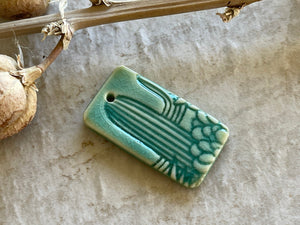 Saguaro Cactus Pendant Bead, Porcelain Beads, Ceramic Charms, Jewelry Making Components, DIY Necklace Beads, Pendant