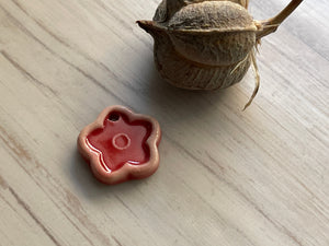 Red Star Pendant, Dainty Layering Necklace, Valentines Pendant, Porcelain Ceramic Pendant, Jewelry Making Components