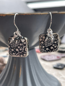 Add-On Ear Wires and Decoration to Any Earring Bead Pair, Black and White Earrings, Handmade Earrings, Unique Earrings, Unusual Earrings