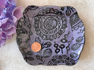 Ring Dish, Jewelry Dish, Catch All Tray, Trinket Bowl, Jewelry Tray, Trinket Tray, Decorative Dish, Purple Plate, Bread Plate